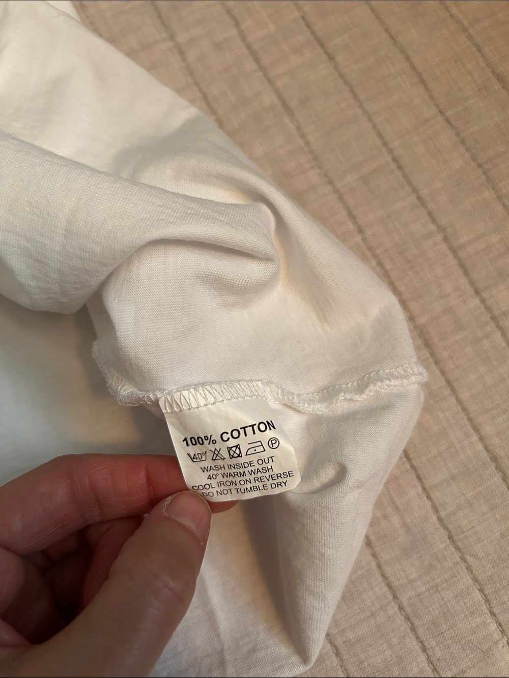 Zoe white cotton Y2K tourist Greece Santorini bedazzled top L - Picture 8 of 10